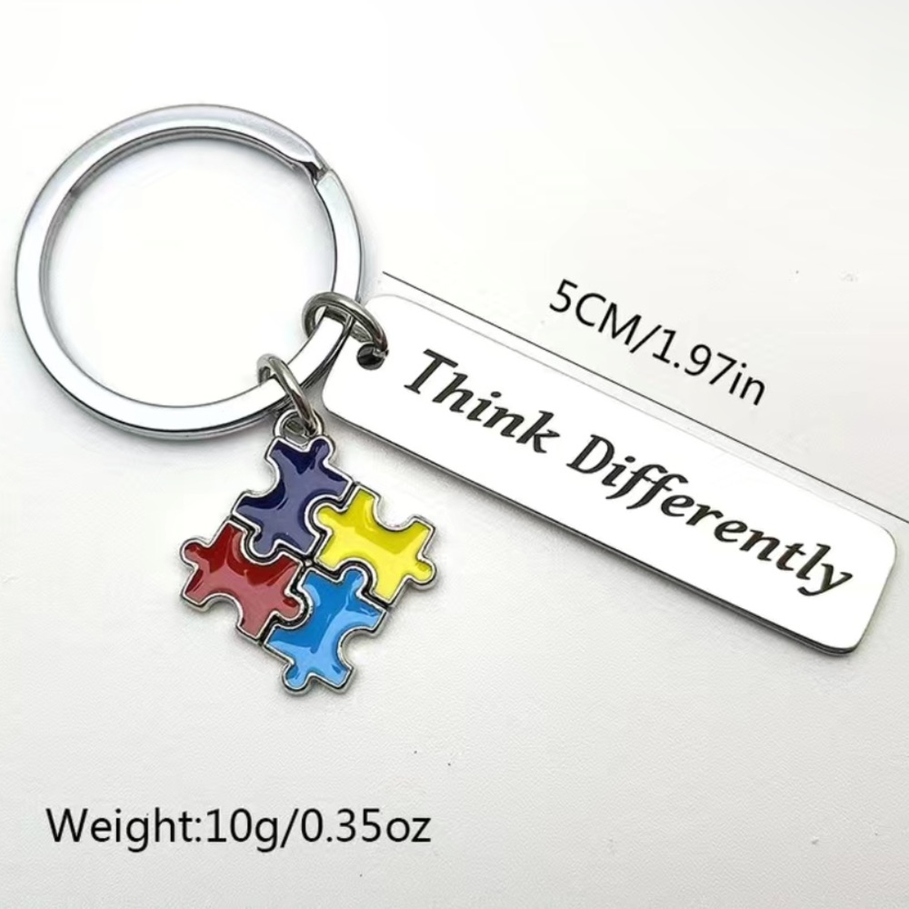 NWT Autism Awareness Puzzle 🧩 Keychain/ Charm “Think Differently” - Picture 3 of 3